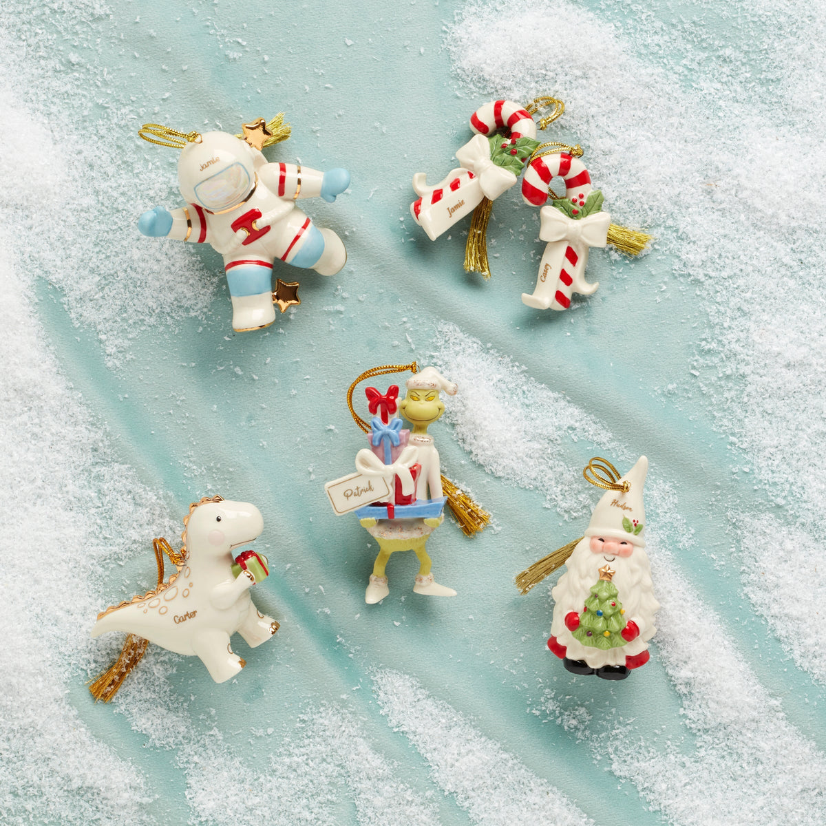 Personalized Candycane 2-Piece Ornament Set
