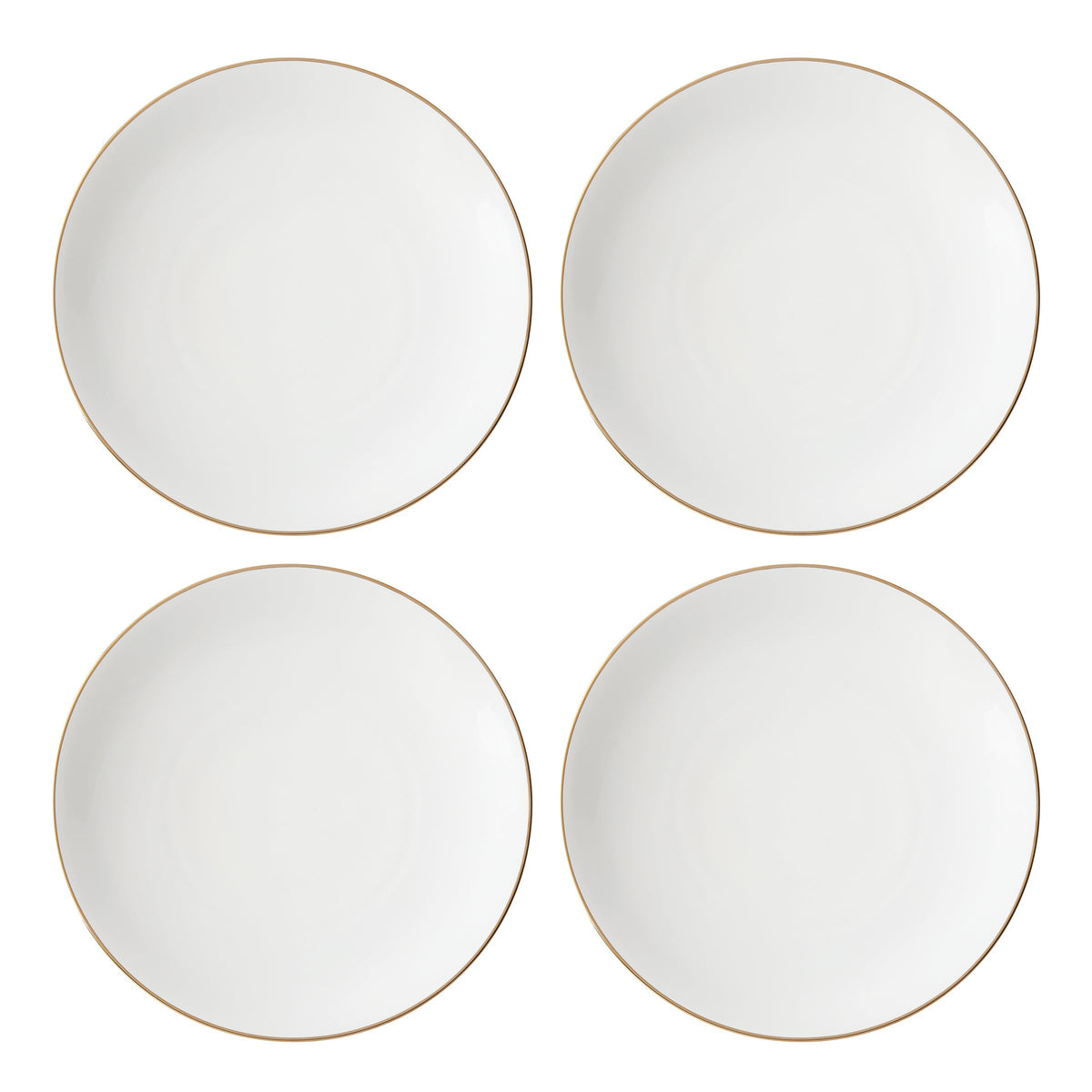 Trianna White Coupe Dinner Plates, Set of 4