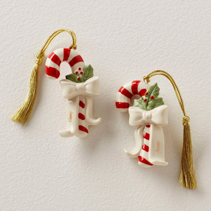 Personalized Candycane 2-Piece Ornament Set