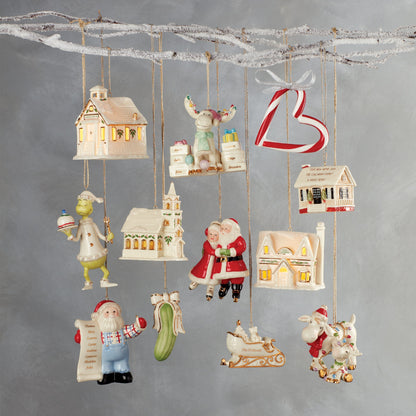 Christmas Village School Lit Ornament