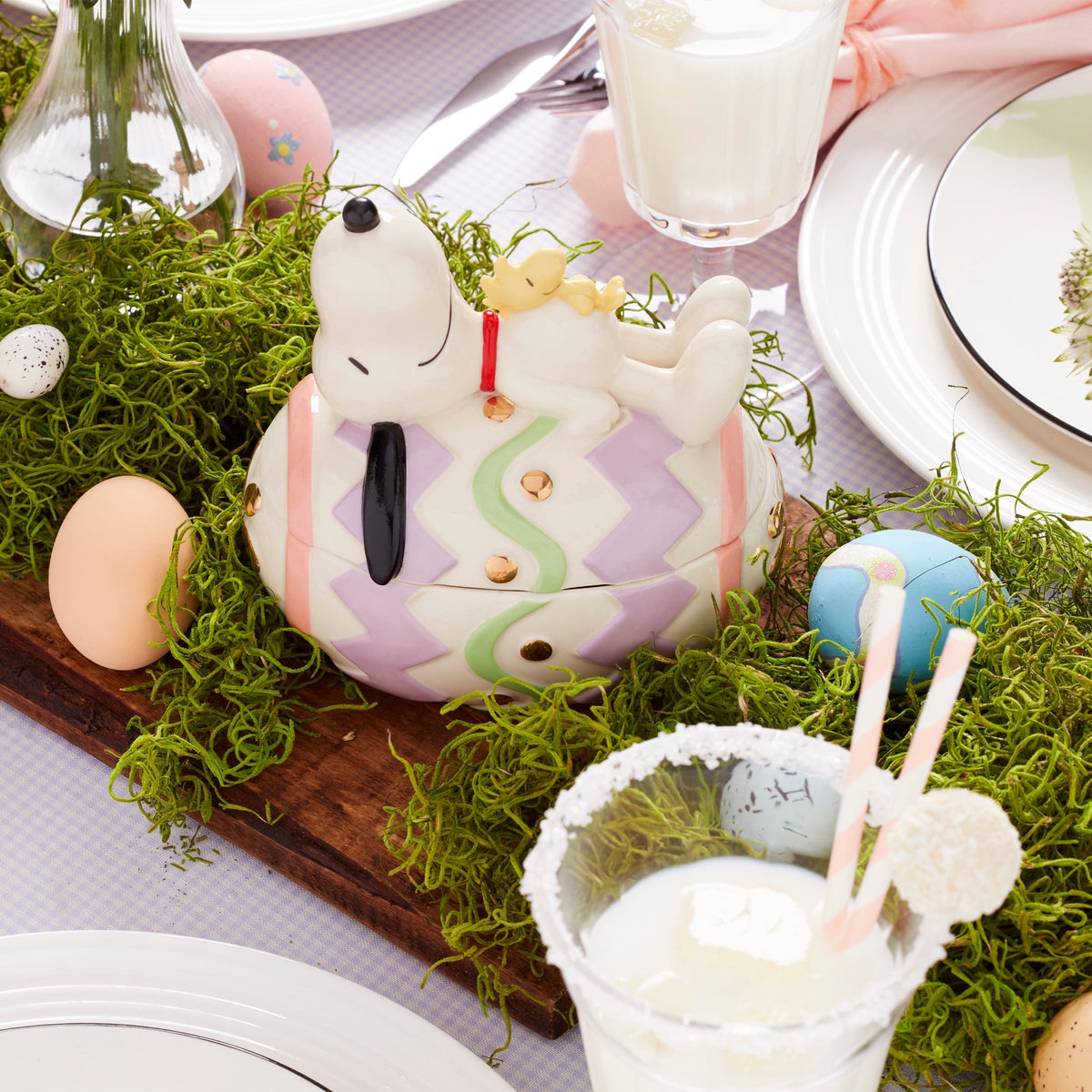 Snoopy Easter Covered Candy Dish