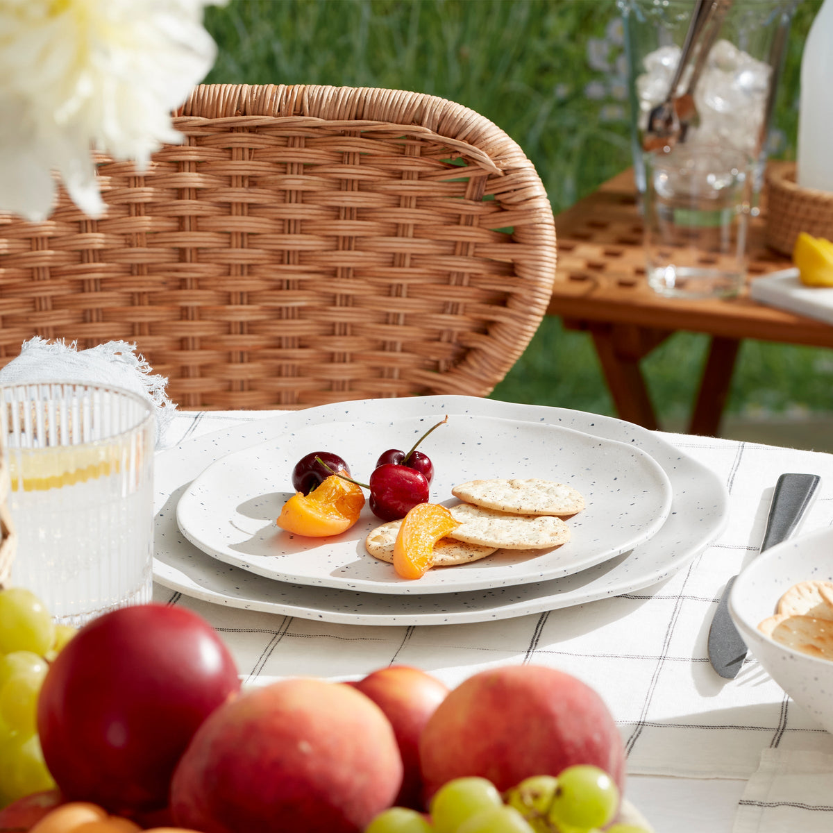 Terrazzo Melamine Cream 12-Piece Dinnerware Set