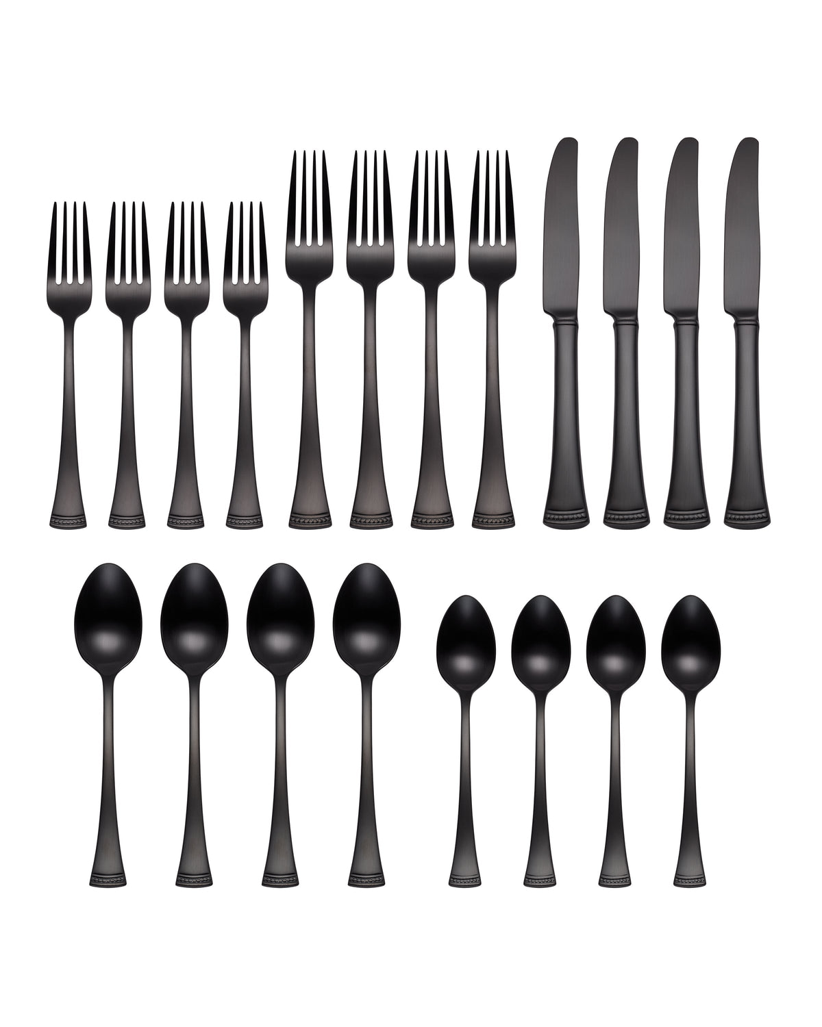 Portola Black Satin 20-Piece Flatware Set