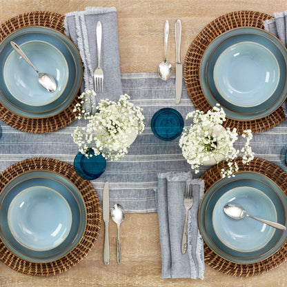 Organic Shades Blue 18-Piece Dinnerware Set