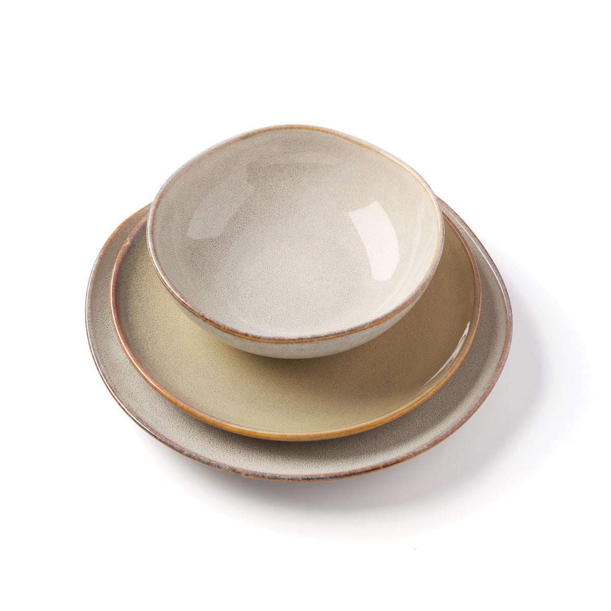Organic Shades Oatmeal 12-Piece Dinnerware Set