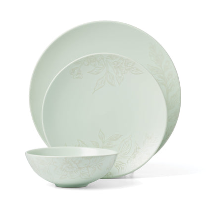Roseto Soft Sage 12-Piece Dinnerware Set