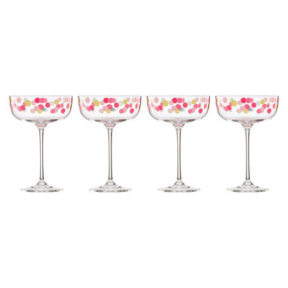 It's Raining Confetti Coupe Glasses, Set of 4