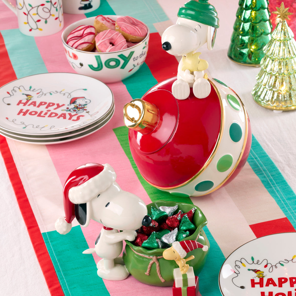 Snoopy Christmas Santa Sack Candy Bowl