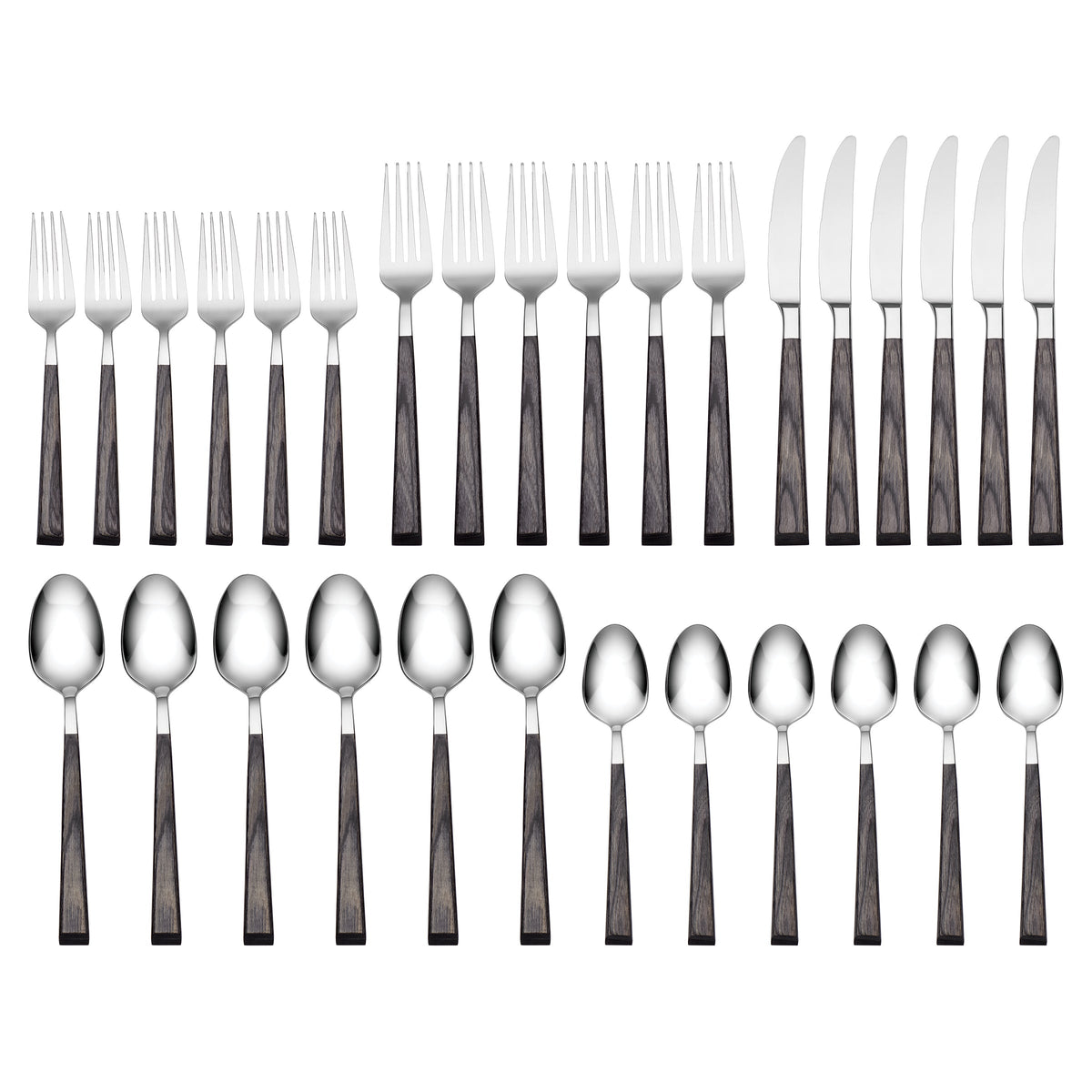 Coronado Charcoal 30-Piece Flatware Kit