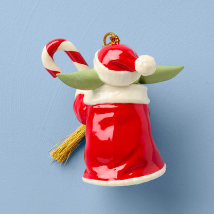 Grogu with Candy Cane Ornament