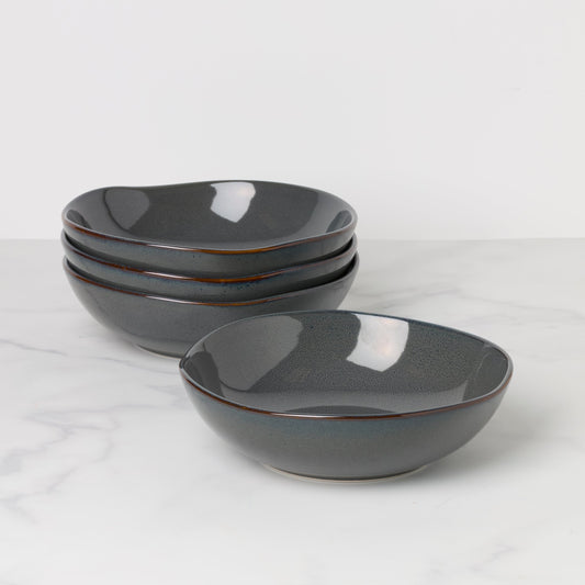 Organic Shades Gray Pasta Bowls, Set of 4